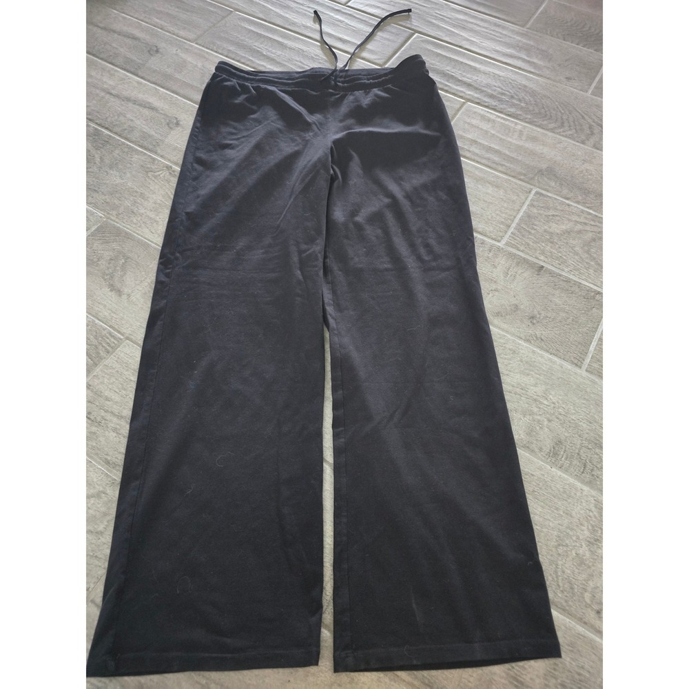 TNA Aritzia Chill Black Wide Leg Lounge Pants Drawstring XL